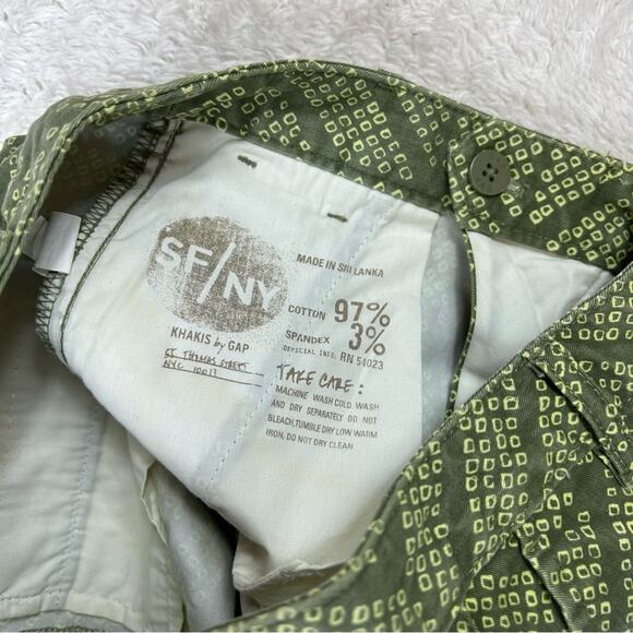 Khakis by Gap skinny Mini green geometric print pants, size 00 - Picture 12 of 12